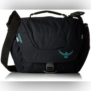 Osprey Black and Teal Messenger Bag